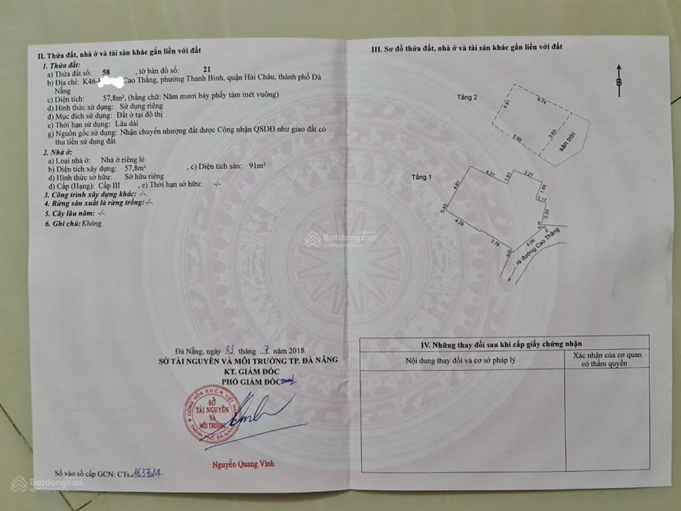 Bán nhà có 4 phòng trọ cho thuê kiệt 46 Cao Thắng, Quận Hải Châu, TP Đà Nẵng.